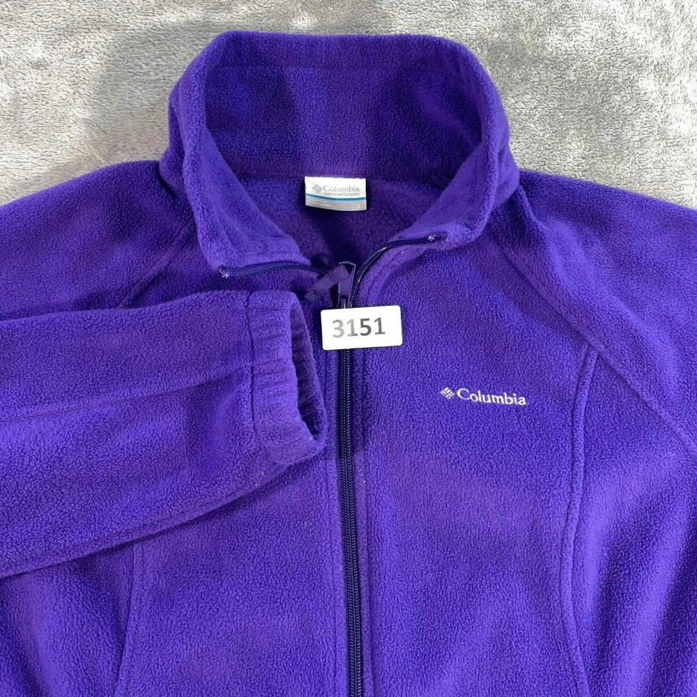 Columbia‎ Fleece Jacket Womens L Purple Benton Springs Full Zip XL6445